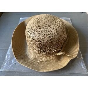 FURTALK Womens Sun Straw Hat UV UPF 80+ Travel Foldable Brim UV Hat M/L‎